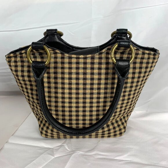 3 Longaberger, Plaid & Houndstooth Totes + Black Crossbody Woven Leather Signed - Picture 13 of 16